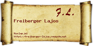 Freiberger Lajos névjegykártya